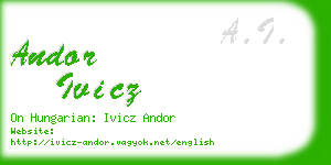 andor ivicz business card